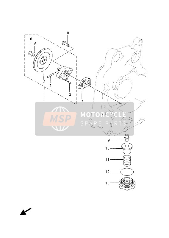 Yamaha YP250R 2013 Oliepomp voor een 2013 Yamaha YP250R